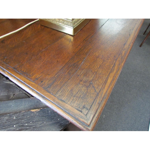 1298 - A 19th Century oak two over three graduating chest of drawers on bracket feet, 95cm tall x 98cm wide... 