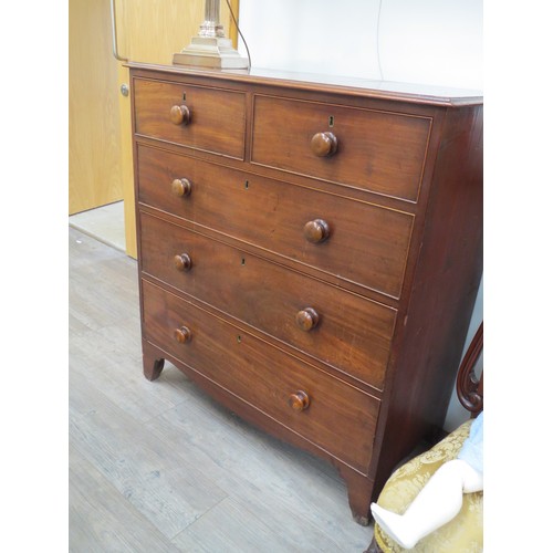 6042 - A Victorian mahogany chest of two over three drawers, 104cm x 95cm x 48cm