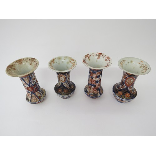 6019 - Four similar Japanese Imari vases, and four others, largest 15.5cm tall