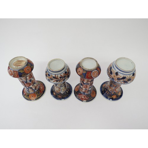 6019 - Four similar Japanese Imari vases, and four others, largest 15.5cm tall