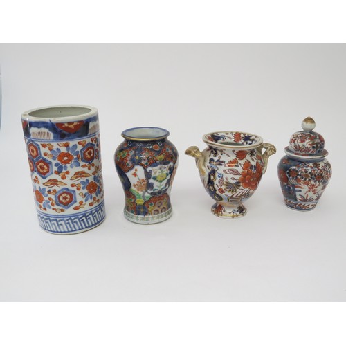 6019 - Four similar Japanese Imari vases, and four others, largest 15.5cm tall