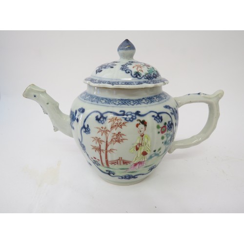 6026 - Three Oriental 19th Century teapots, including Chinese export and Japanese and two similar lidded po... 