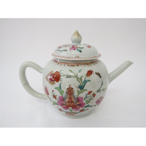 6026 - Three Oriental 19th Century teapots, including Chinese export and Japanese and two similar lidded po... 