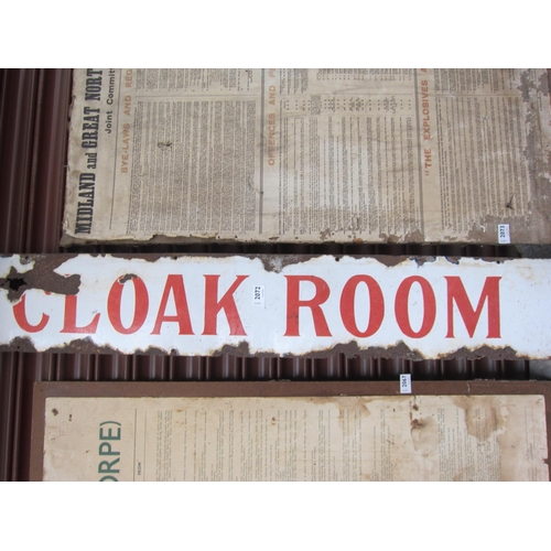 2069 - An ex railway Cloak Room enamel sign