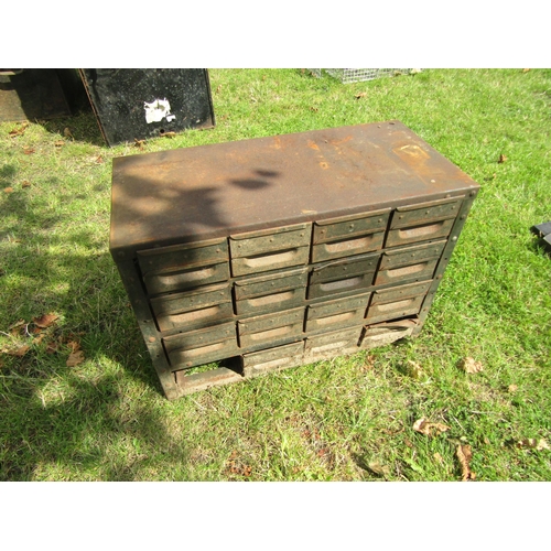 5623 - A metal bank of 15 drawers  (E)  £15-20