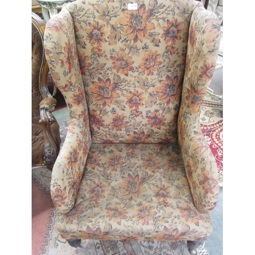 2371 - A Victorian upholstered wing back armchair