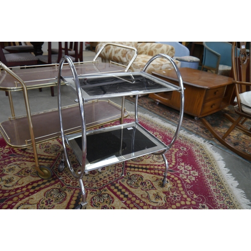 2483 - An Art Deco chrome framed tea trolley