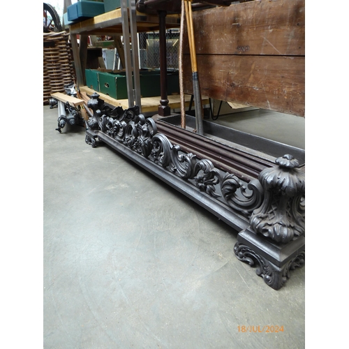 2037 - A Victorian cast iron fire kerb 112cm wide