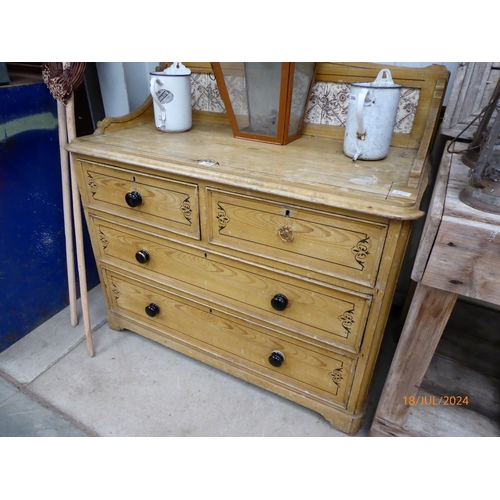 2087 - An early 20th Century ash washstand, tiled back over two short and two long drawers