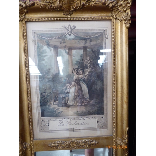 2109 - A gilt and framed French pier mirror 