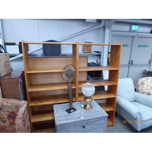 2373 - Two modern pine full height open bookcases     (E) £20-30