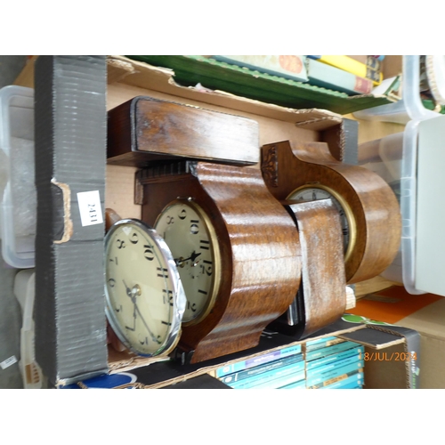 2431 - Four 1940's oak mantel clocks