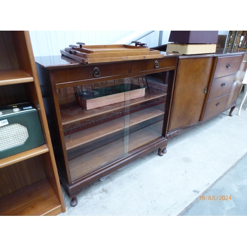 2467 - A glazed door two drawer side unit     (E) £10-20