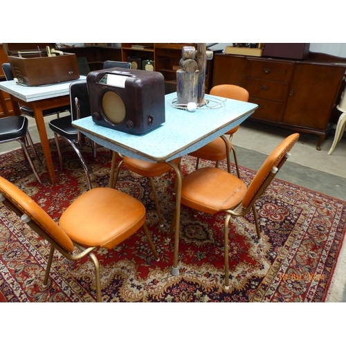 2496 - A Belgium retro formica kitchen table and four chairs