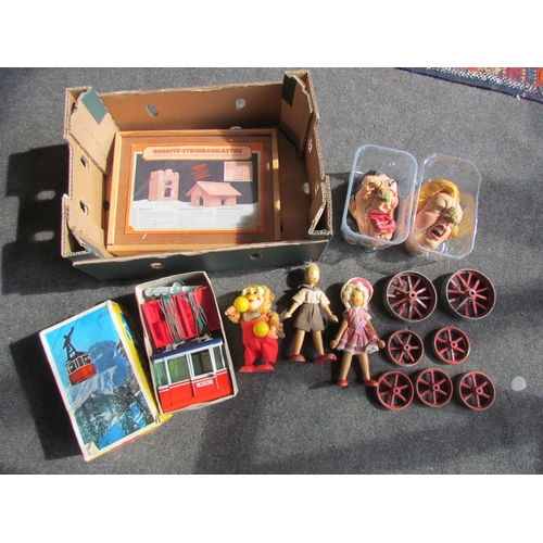 1373 - A mixed group of toys and collectables including boxed Lehmann tinplate cable car, Margaret Thatcher... 