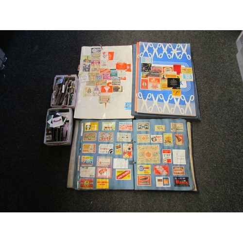 1415 - Eight scrap albums with matchbox covers (stuck in) and two small boxes of similar examples