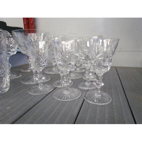 1437 - A collection of Edinburgh crystal glassware, a set of six champagne saucers (chip to rim of one), 13... 