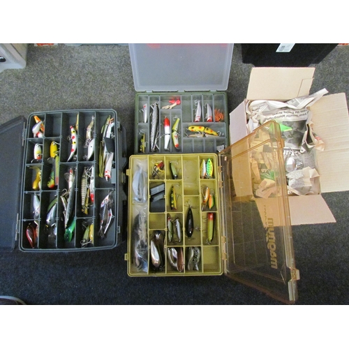 1438 - A large quantity of fishing lures and spinners including examples produced by the late Steve Gamble,... 