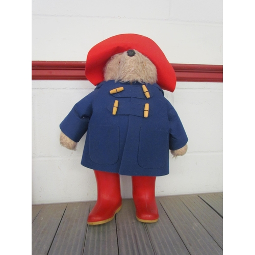 1445 - A 1970's Paddington Bear soft toy by Gabrielle Designs in original red felt hat, blue duffle jacket ... 