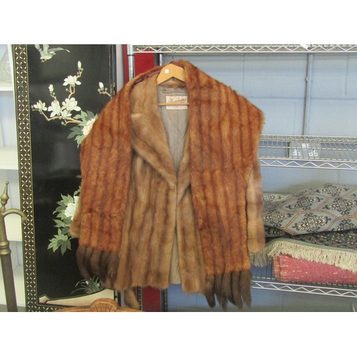 1006 - A Graham's lady's short mink jacket with shawl collar. A vintage fur stole with pockets. (2)