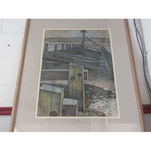 1012 - LESLIE DAVENPORT (1905-1973) A framed and glazed mixed media on paper titled 'Winterton'. Image size... 