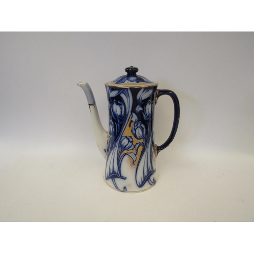 1648 - An Art Nouveau blue, white and gilt Burleigh Ware 