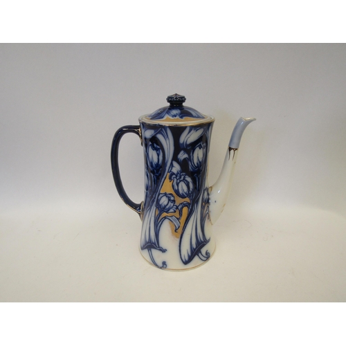 1648 - An Art Nouveau blue, white and gilt Burleigh Ware 