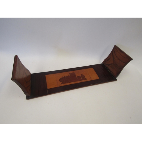 1649 - A Victorian Killarney Ware book stand inlaid with shamrock