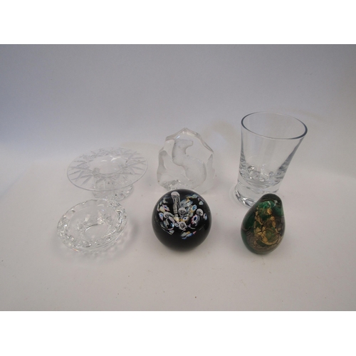 1656 - A selection of glass and crystal including Waterford, Caithness paperweight, etc.