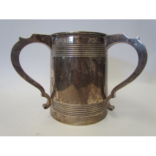 1043 - A Martin Hall & Co. (RICHARD MARTIN and EBENEZER HALL) silver loving cup, of large proportions, thre... 