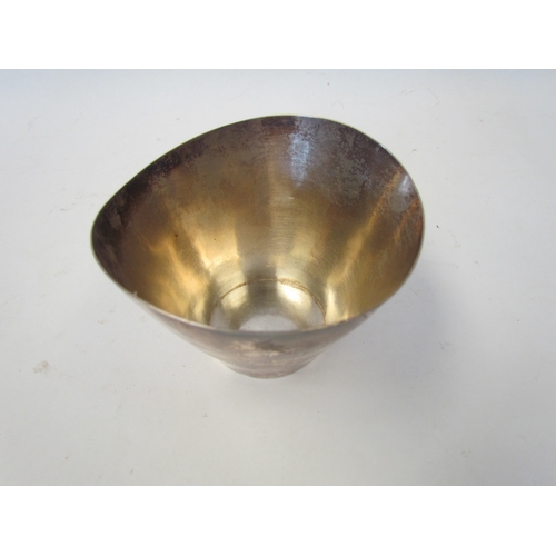 1044 - A MARJORIE ELDEN silver bowl of flared ovoid form, makers mark only, London 20th Century, 84g.