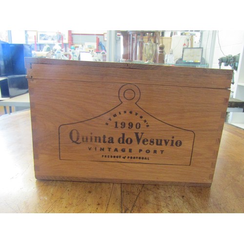 1031 - A case of 1990 Quinta do Vesuvio Vintage Port, six bottles in a pine crate.