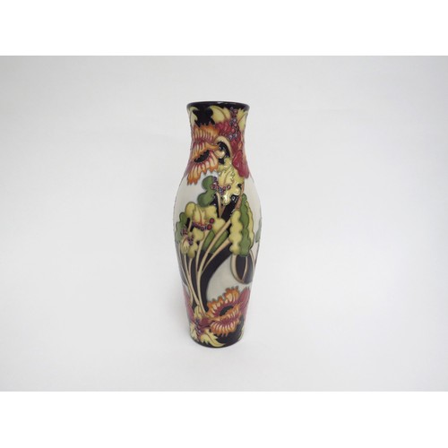 6638 - A Moorcroft Woodland Path pattern slender vase, designed by Kerry Goodwin 141/150, 26cm tall