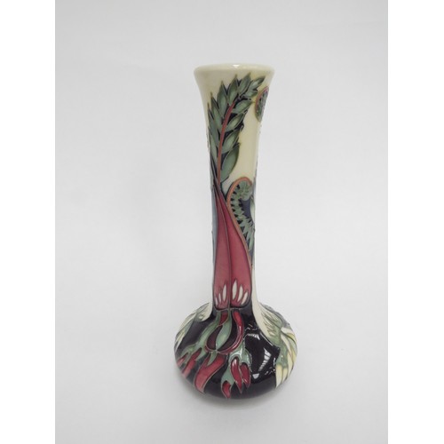 6624 - A Moorcroft Trial pattern vase depicting unfurling fronds, dated 23.6.03, 21cm tall