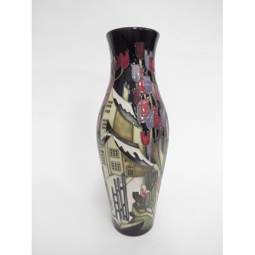 6612 - A Moorcroft Town of Flowers pattern vase, designed by Kerry Goodwin, 25.5cm tall