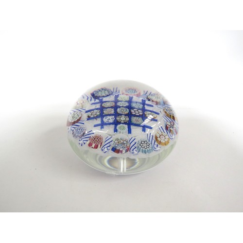 6710 - A mid 20th Century checkerboard/millefiori paperweight possibly by Peter McDougall