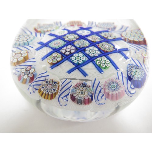 6710 - A mid 20th Century checkerboard/millefiori paperweight possibly by Peter McDougall