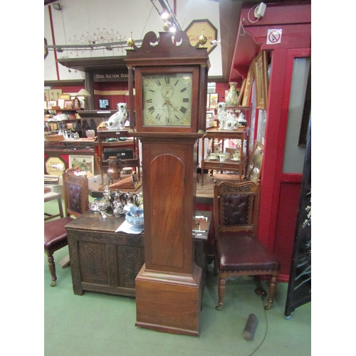 4018 - An early 19th Century East Anglian 30-hour mahogany longcase clock by Russell, Cawston, the cream pa... 