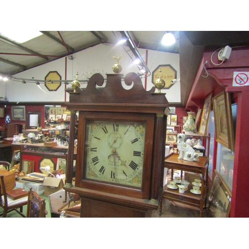 4018 - An early 19th Century East Anglian 30-hour mahogany longcase clock by Russell, Cawston, the cream pa... 