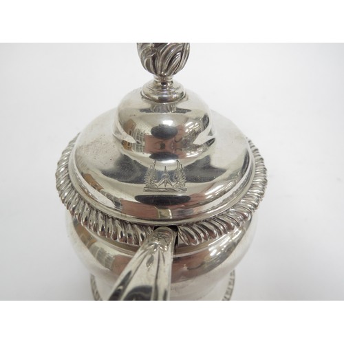 6684 - A Francis Boone Thomas & co., London, silver mustard pot with matching spoon, glass liner, Colman fa... 