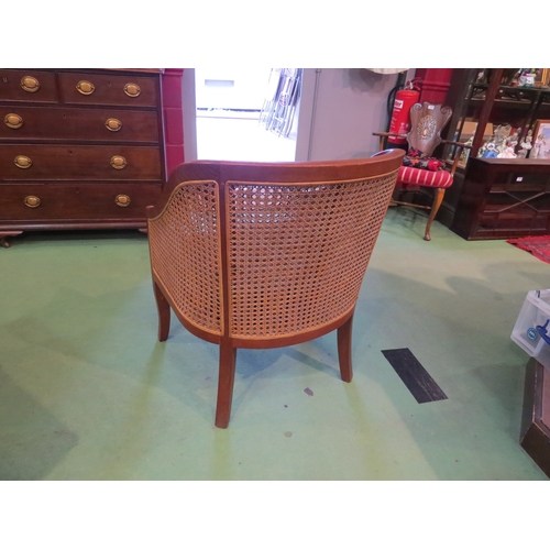 4196 - A teak bergere tub armchair