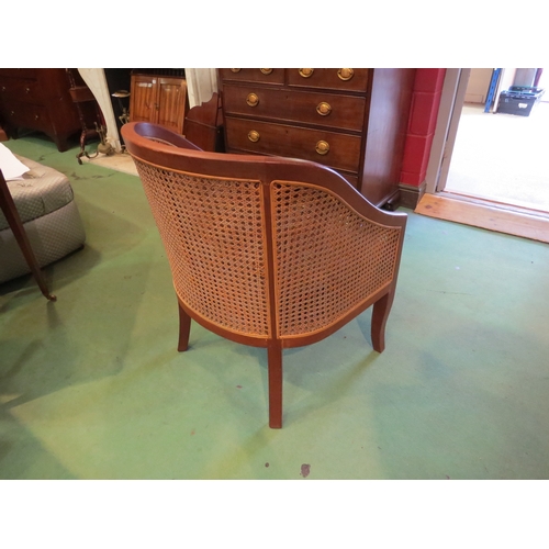 4196 - A teak bergere tub armchair