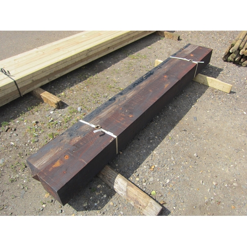 3575 - Two treated pyramid top gate posts - one 8' x 6