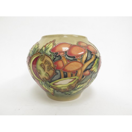 6673 - A Moorcroft Pastimes pattern vase, 2000 Limited edition, 136/250. 10.5cm