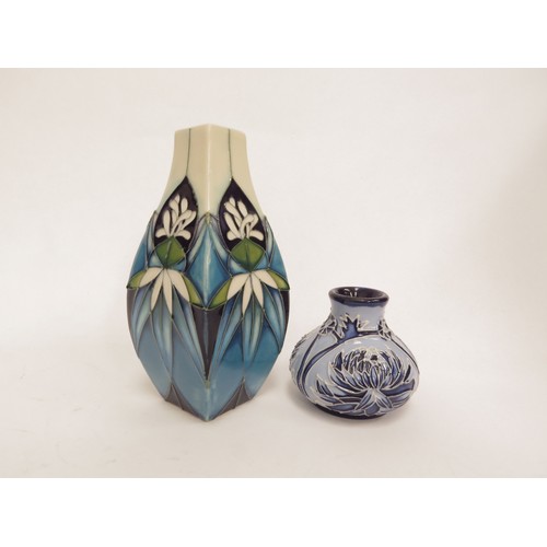 6668 - A Moorcroft Colours of Kiribati pattern vase, designed by Nicola Slaney, 13cm tall and a Moorcroft B... 