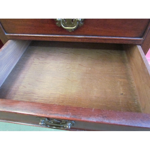 4021 - A Georgian style tray-top side table with two drawers, 66cm tall x 49cm wide x 44cm deep