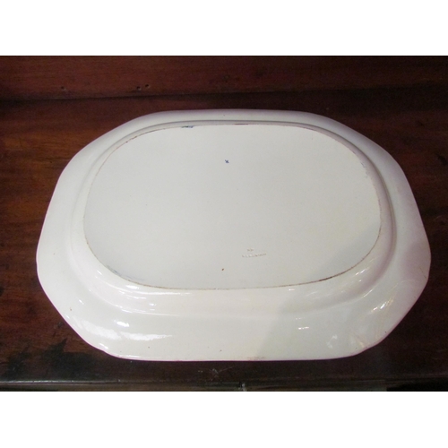 4041 - A large Victorian Wedgwood blue and white serving plate, chip to rim, 52.5cm long