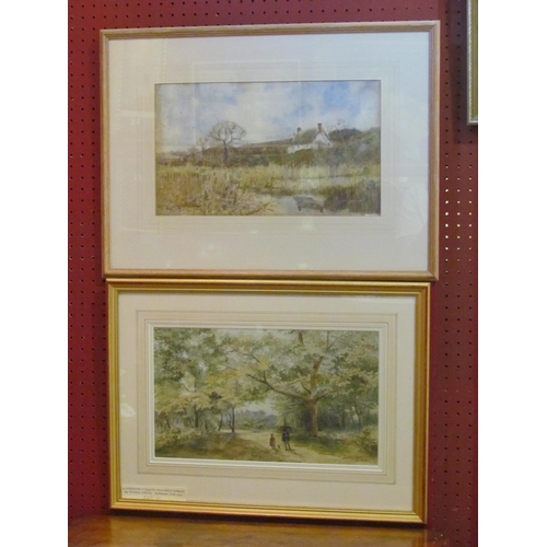 4068 - CHARLES EYRES SIMMONS (1872-1955): A watercolour of house by river, signed lower left, framed and gl... 