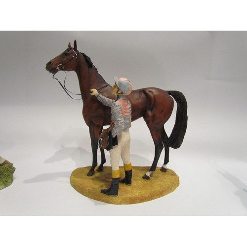 4116 - Three The Hamilton Collection horse racing figural groups: 