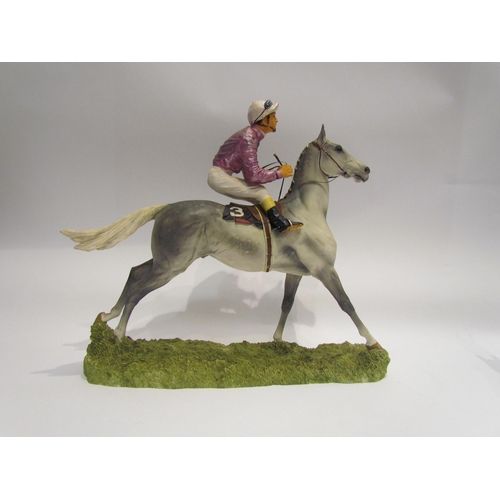 4116 - Three The Hamilton Collection horse racing figural groups: 